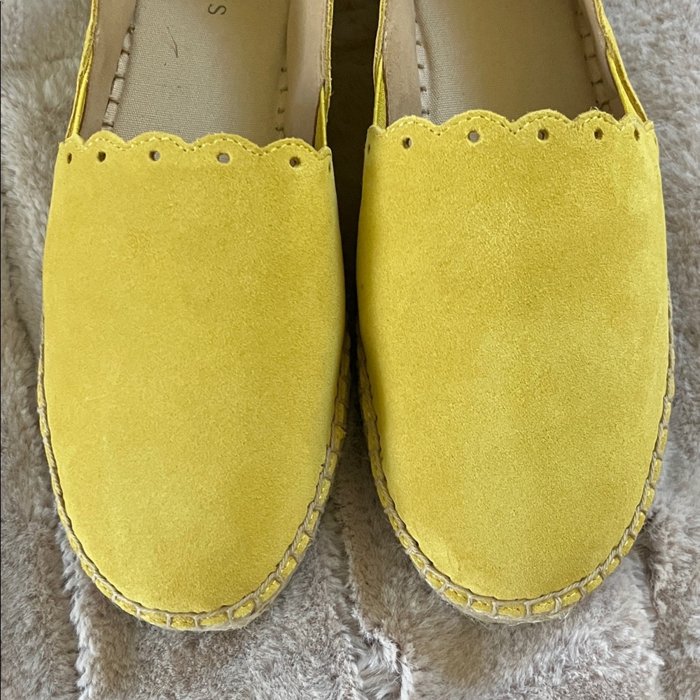 Talbots Izzy Scallop Marigold Suede Espadrilles New - 8.5 - Picture 2 of 11